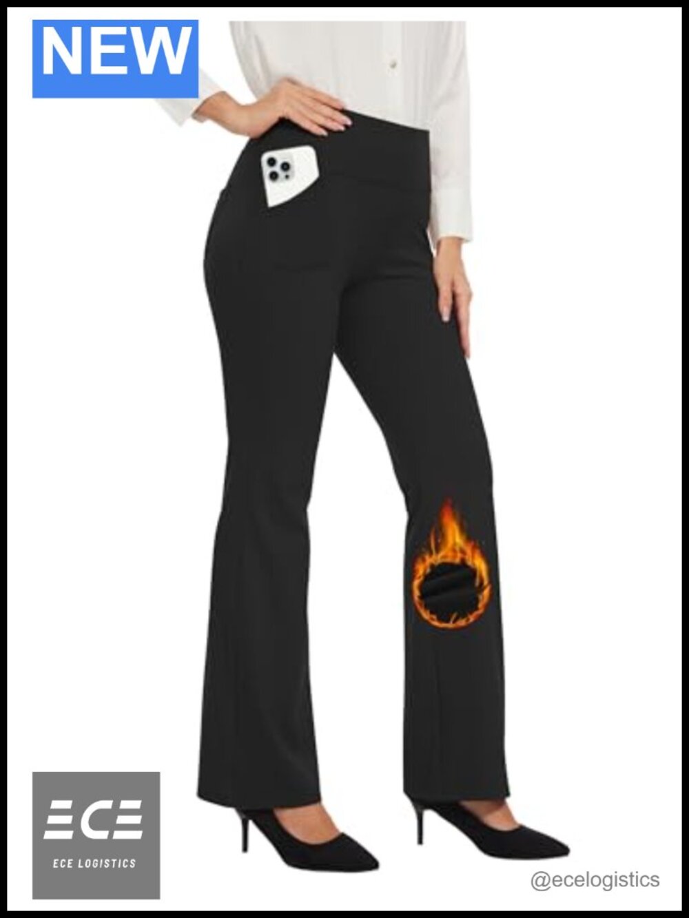 Fleece Lined Work Pants Water Repellent High Rise Bootcut
